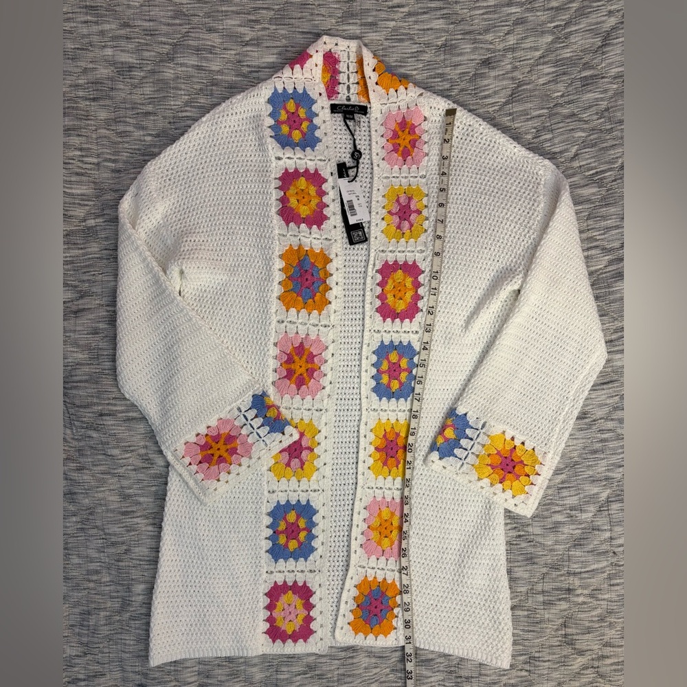 Charlie B Knit Crochet Cardigan Sz XL NWT | Charlie B Cotton Cardigan Sz XL - - Picture 8 of 12